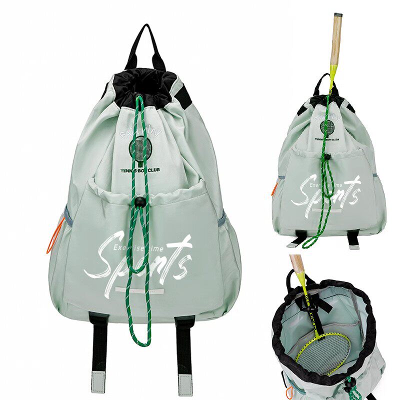 Badminton Xxl - 20-35L กระเป๋าใส่ไม้เทนนิสแบดมินตันความจุขนาดใหญ่น้ำหนักเบากระเป๋าเป้สะพายหลังแบบมีเชือกรูดสำหรับผู้ชายและผู้หญิงกระเป๋ากีฬาเดินทางกลางแจ้ง