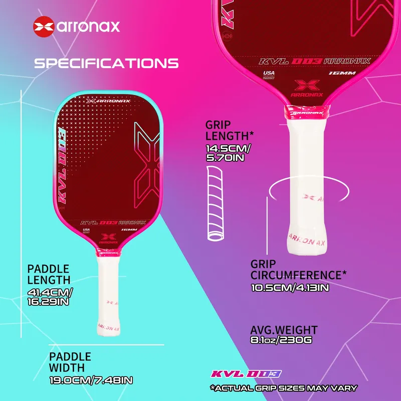Racket Vibration Dampener - ไม้พายพิคเคิลบอล Arronax คาร์บอนไฟเบอร์ แกน EVA 16